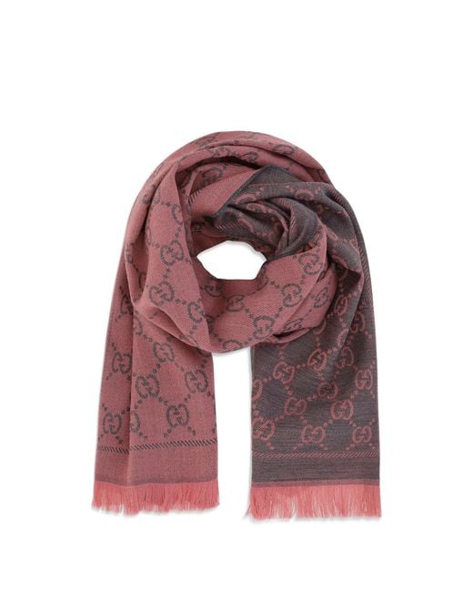 Gucci Purple Gg Scarf