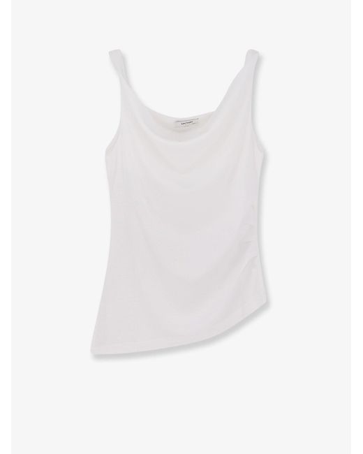 R2W White Air Twisted Cotton And Modal Top