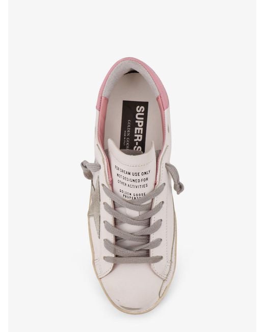 Golden Goose Deluxe Brand Pink Super Star Leather Sneakers With Side Logo