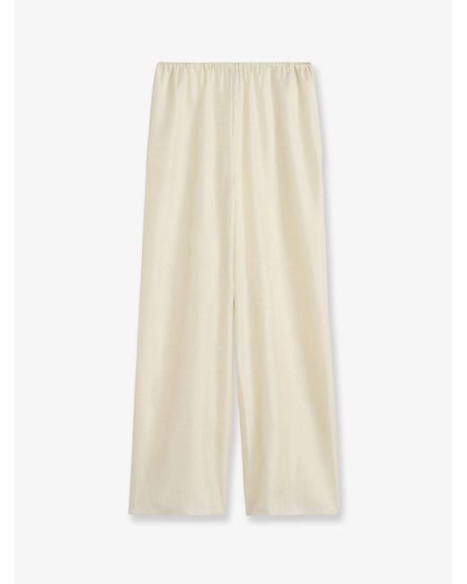 Totême White Pajamas Organic Silk Trousers