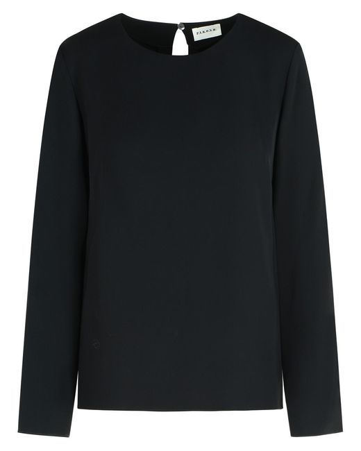 P.A.R.O.S.H. Black P.A.R.O..H. 'Poker' Polyester Blouse