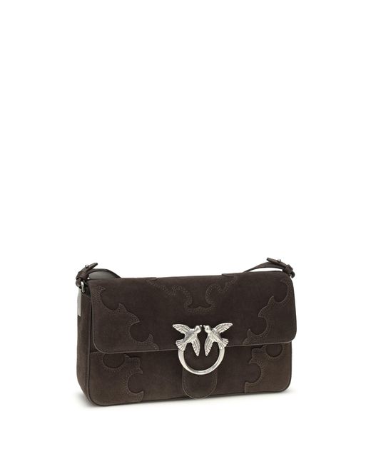 Pinko White Shoulder Bag Love One Slouchy Leather