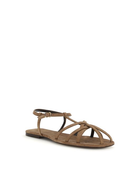 Herbert Levine White Leather Cage Sandals