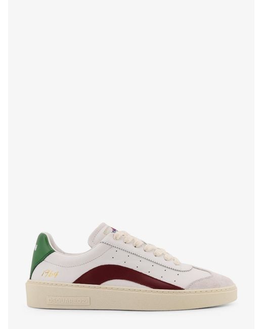 DSquared² Pink Rider Leather Low-Top Sneakers for men