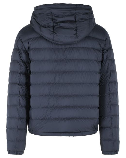 Moncler Blue Polyester Short 'Vermeille' Hooded Down Jacket for men