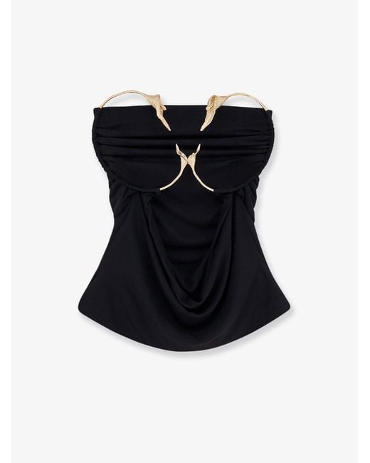 Cult Gaia Black Isiah Viscose Top