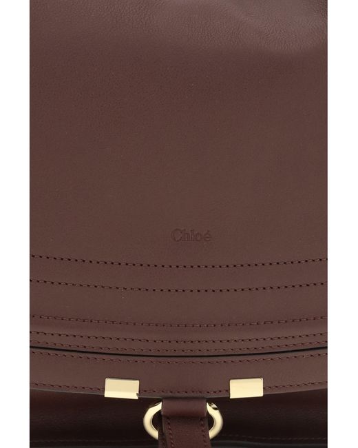 Chloé Brown Shoulder Bag Marcie Calfskin