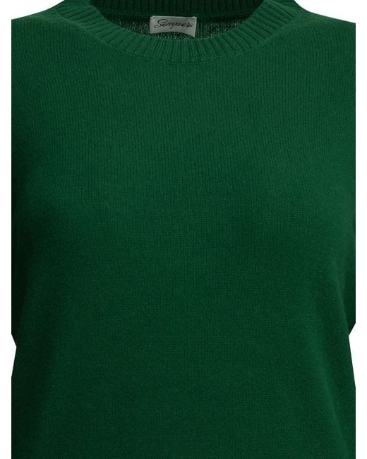 Semler Green Cashmere Crew-Neck Sweater