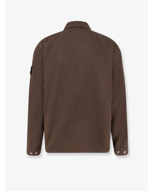 Stone Island Brown Denim Research Overshirt Jacket for men