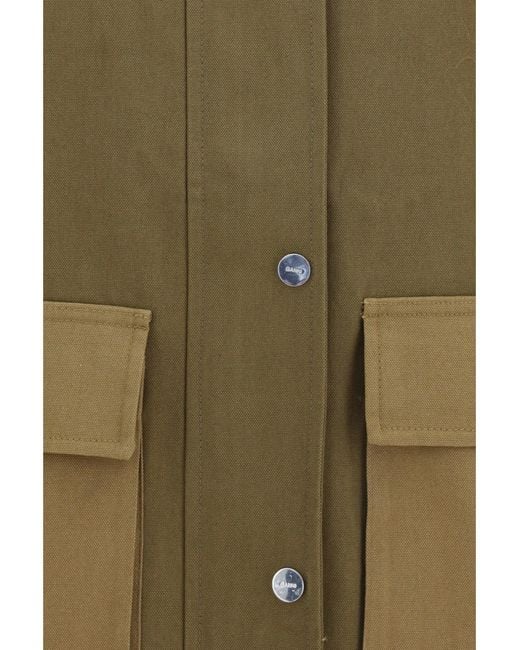 Ganni Green Oversized Cotton Jacket Military