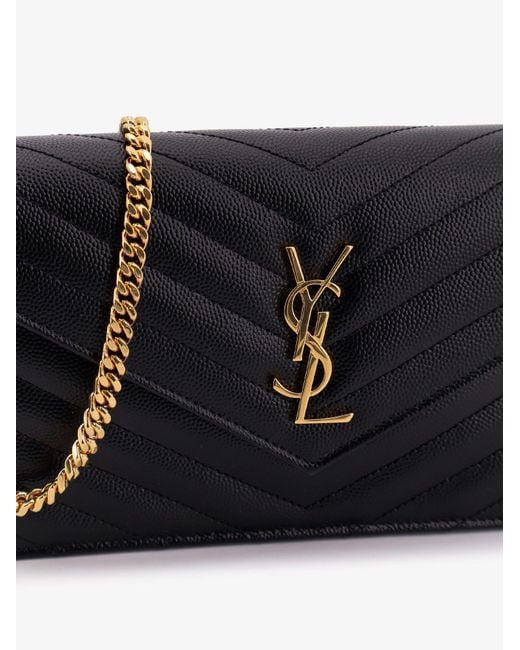 Saint Laurent Black Cassandre Envelope Clutch