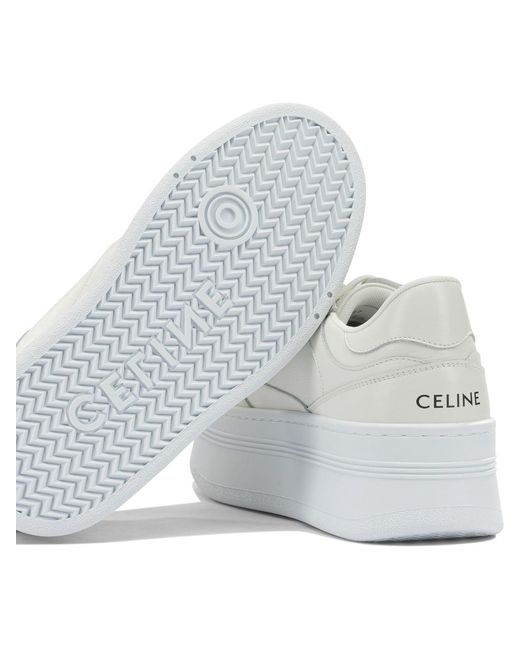 Céline White "Block" Wedge Sneakers