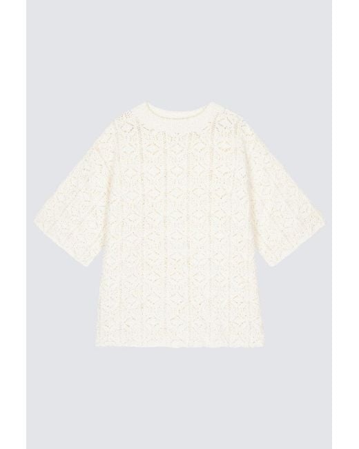 Loulou de Saison White "Antila" Cotton Knitwear