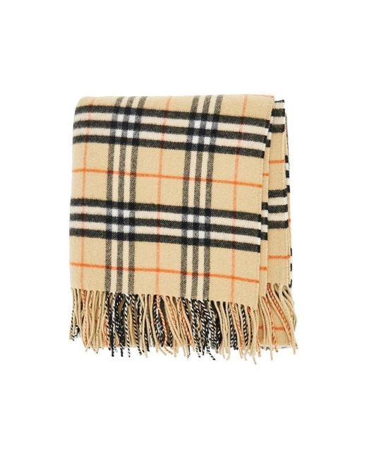 Burberry Metallic Check Wool And Cashmere Cape