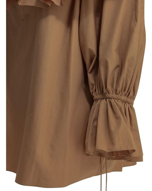 Chloé Brown Ruffled Sleeved Top