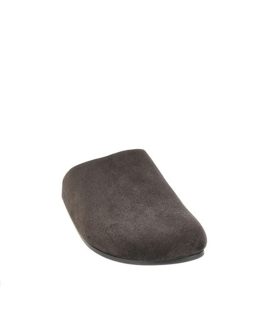 The Row Brown 'Hudson Two' Suede Leather Mules