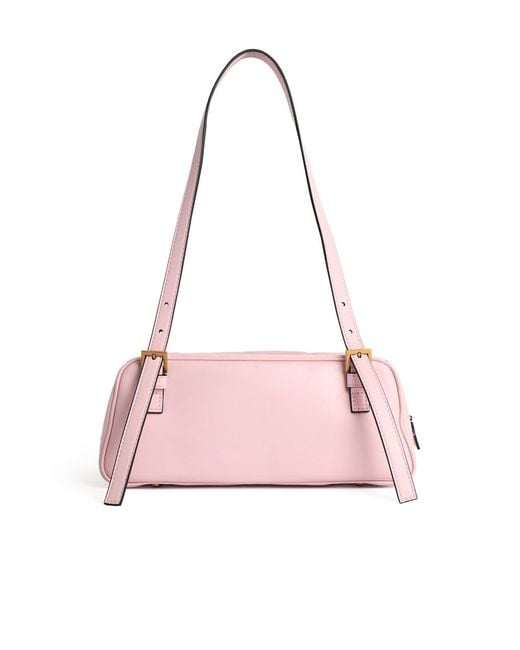 Versace Pink 'Emblème' Nappa Leather Bowling Bag