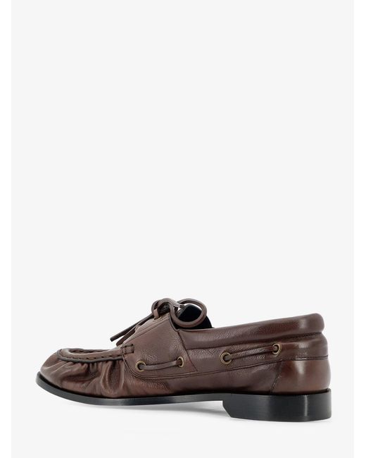 Saint Laurent Brown Le Loafer Bateau Leather Loafers for men