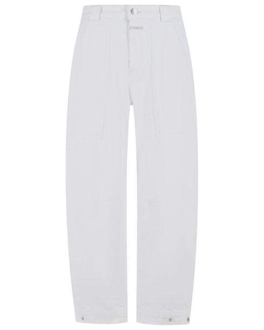 Closed White 'Barrel Rhannon' Ivory Denim Jeans