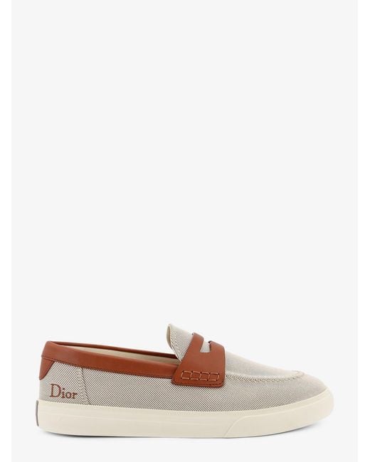 Dior White Dior Chester Dioriviera Canvas And Leather Loafers for men