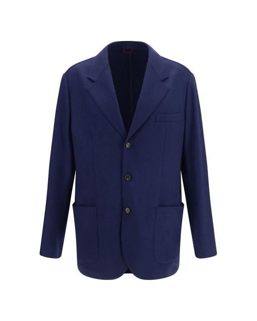 Brunello Cucinelli Blue Cashmere Jacket for men