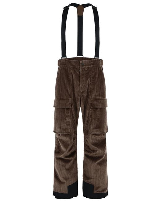 Moncler Brown Corduroy Padded Ski Overalls for men