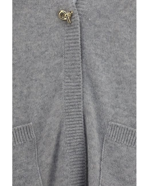 Fabiana Filippi Gray Cashmere Cardigan Granito