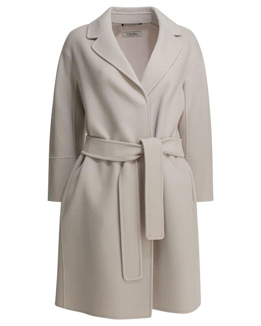 Max Mara Gray Virgin Wool Long Coat