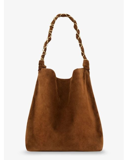 Saint Laurent Brown Amalia Suede Shoulder Bag