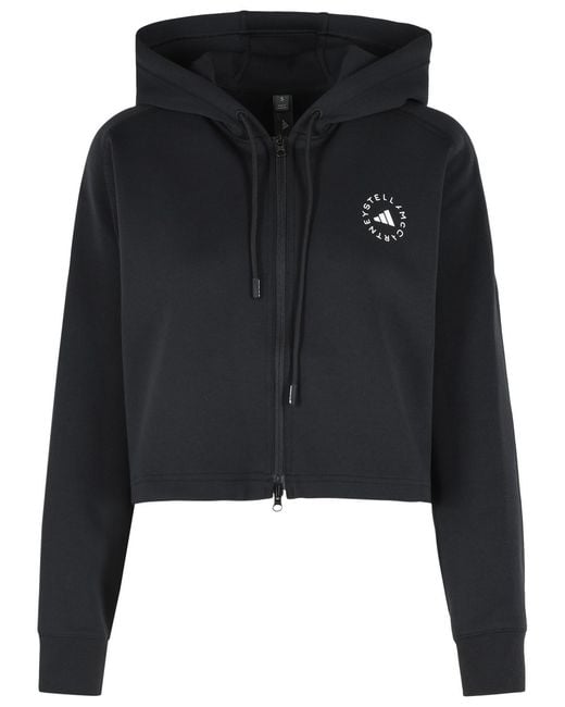 Adidas By Stella McCartney Black Cotton Blend Sweatshirt