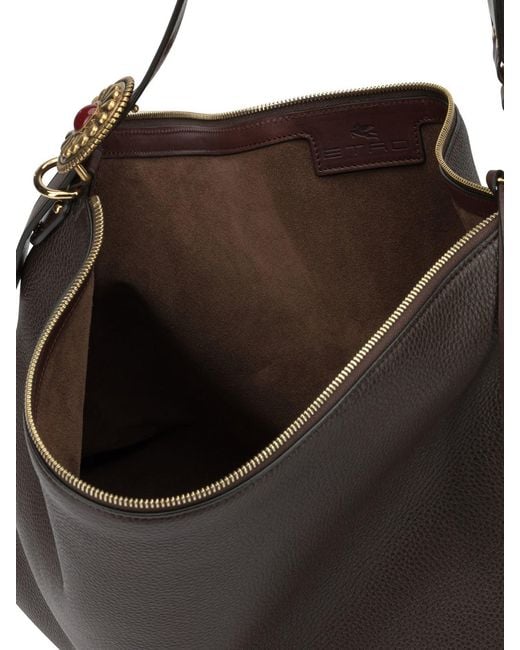 Etro Black Large Leather Shoulder Bag