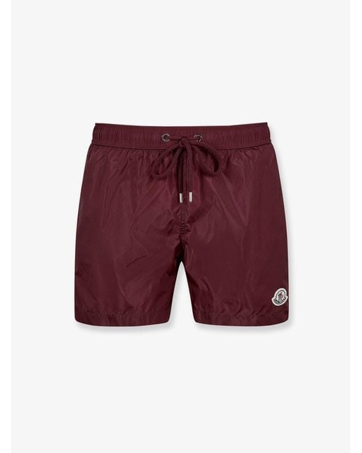 Moncler Red Nylon Swim Trunks for men