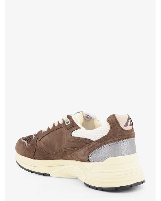 Autry Brown Hyperway Low Mesh And Suede Sneakers for men
