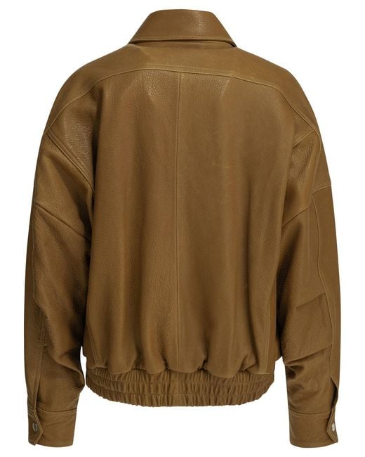 Nour Hammour Brown "Dalma" Leather Jacket