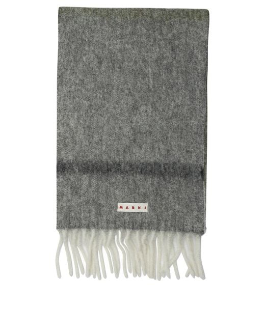 Marni Gray Mohair And Alpaca Scarf