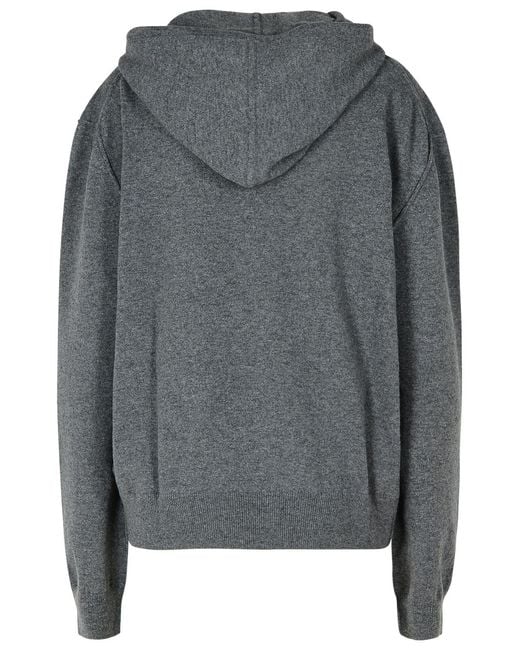 Maison Margiela Gray Wool-Cashmere Hooded Sweater for men