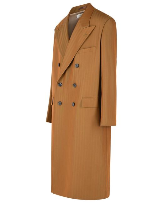 Dries Van Noten Brown 'Rosie' Wool Blend Coat for men
