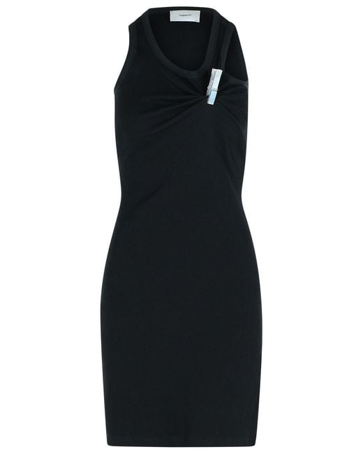 Coperni Black Clip' Cotton Dress