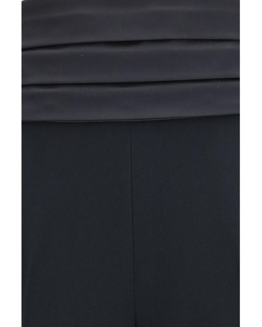 Ermanno Scervino Blue Satin High-Waisted Pants