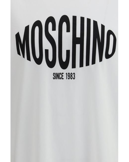 Moschino Gray Logo Printed T-Shirt for men