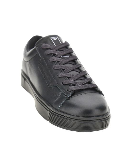 Emporio Armani Gray Travel Essential Leather Sneakers for men