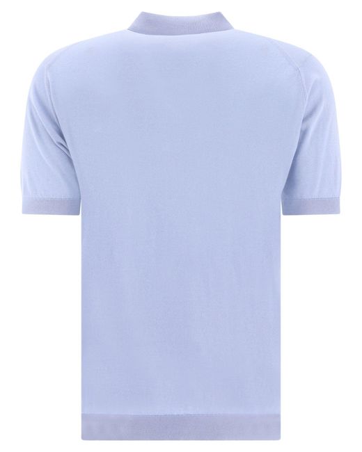 John Smedley Blue "Adrian" Polo Shirt for men