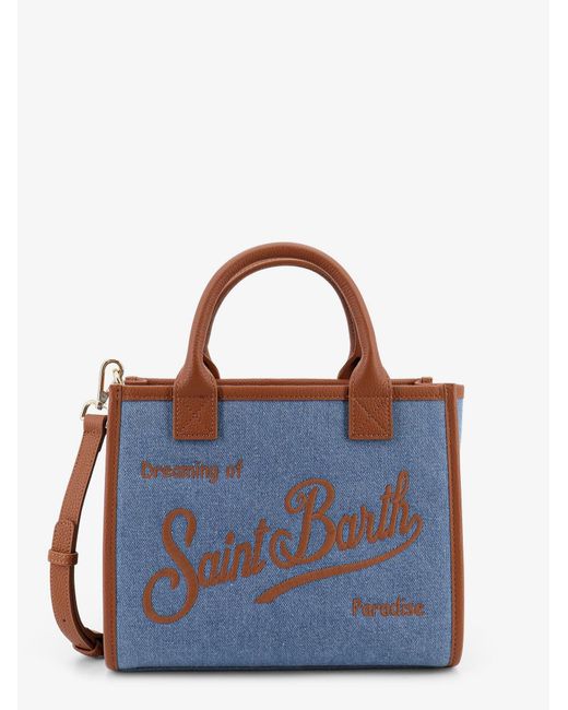 Mc2 Saint Barth Blue Vanity Bag Midi Denim