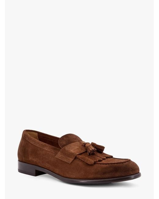 Doucal's Brown Suede Loafers With Tassels for men