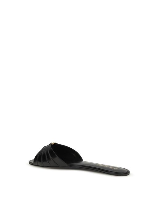Saint Laurent White Leather Sandals Babylone