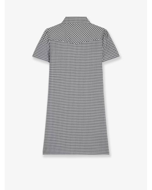 Céline Gray Vichy Silk Mini Chemisier Dress
