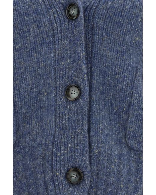 Allude Blue Cashmere V-Neck Cardigan
