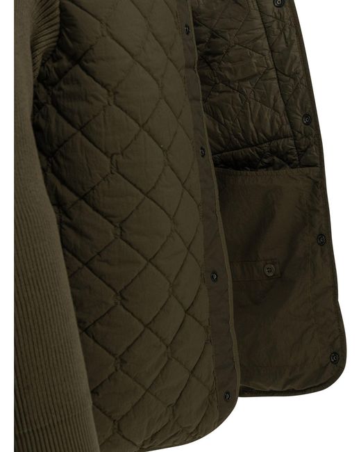 Stone Island Green Quilted Jacket With Logo for men