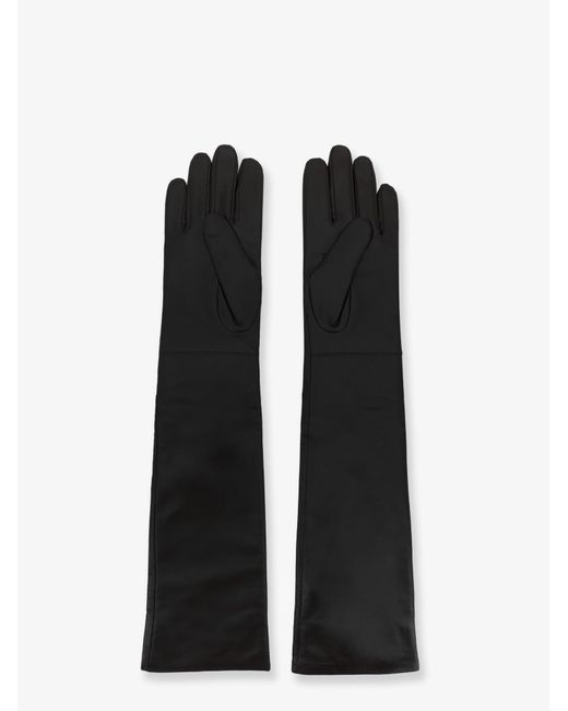 Frankie Shop Black Veneto Leather Gloves