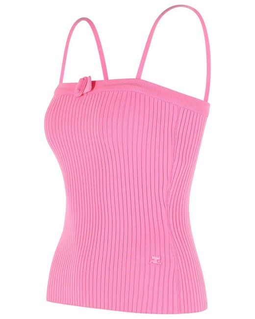 Courreges Pink 'Buckle' Tank Top